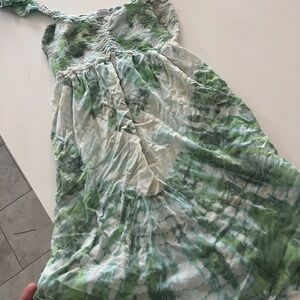 Tiare Hawaii Green Tie-Dye Mini Dress